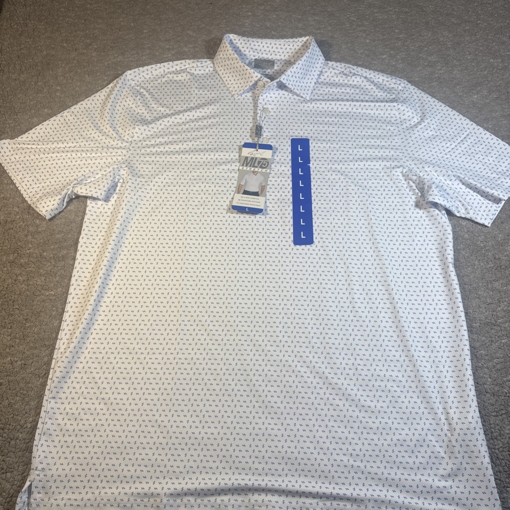 Greg Norman Mens Technical Performance Play Dry ML75 Golf Polo Size L NEW
